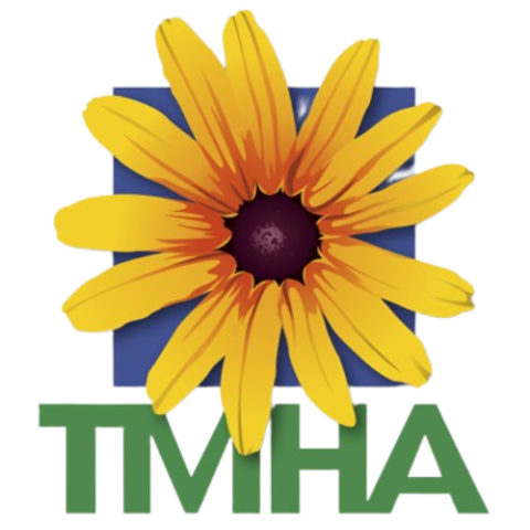Transitions Mental Health Association. Yellow daisy logo.