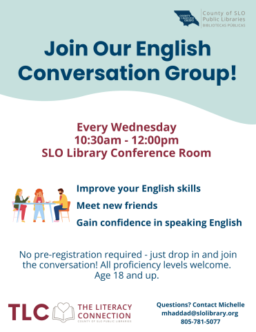 English Conversation Group - Every Wednesday 10:30am - 12:00pm