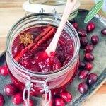 Photo of jar of cranberry sauce.