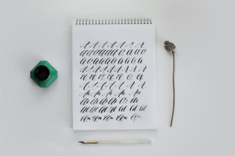 Paper with calligraphy