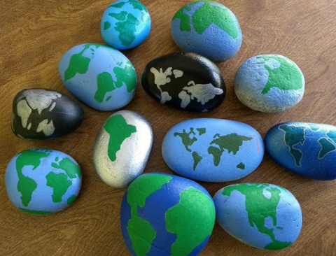 Photo of rocks painted for craft project.