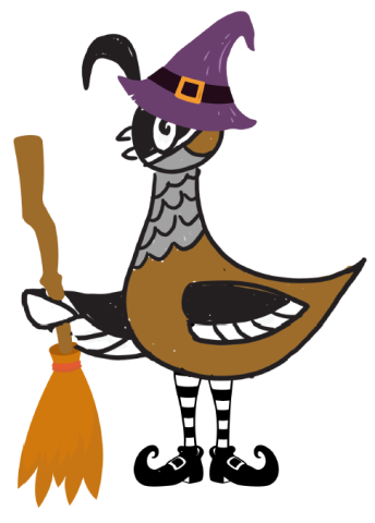 Quincy in a witch costume