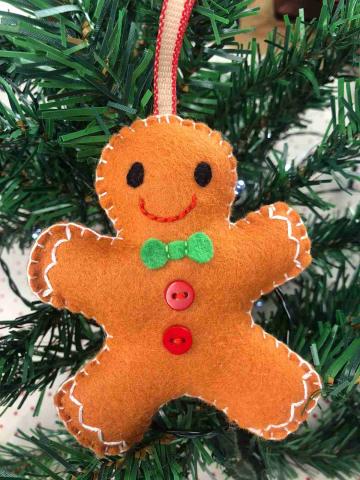 felt gingerbread man