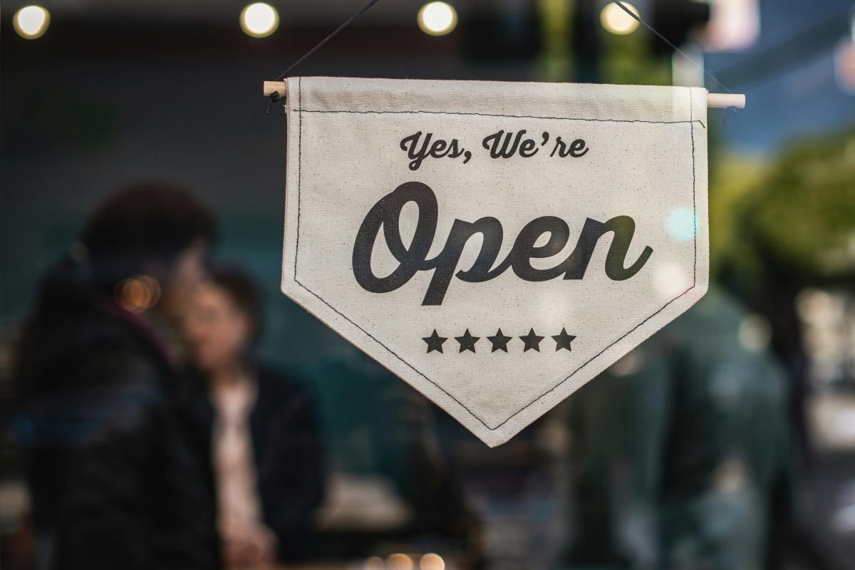 open sign in window