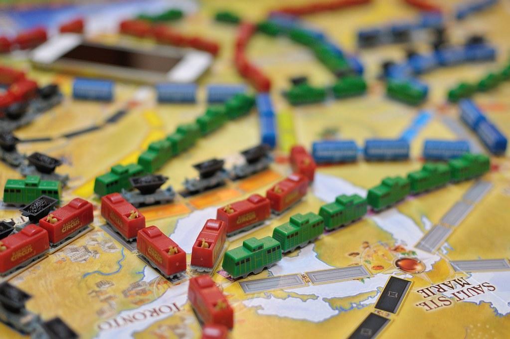 Board game with trains